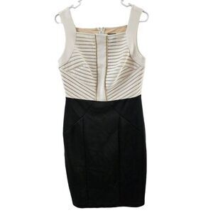 MELROSE‎ WOMAN's Black Ivory Gold Sleeveless Cocktail Dress Size 6